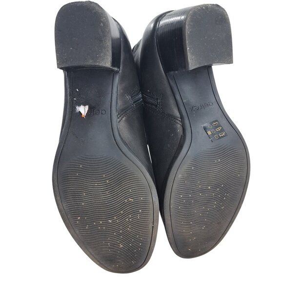 Aetrex Rubi Black Leather Comfort Ankle Boots Size 40 US 9-9.5 Classic Heel - Picture 6 of 13